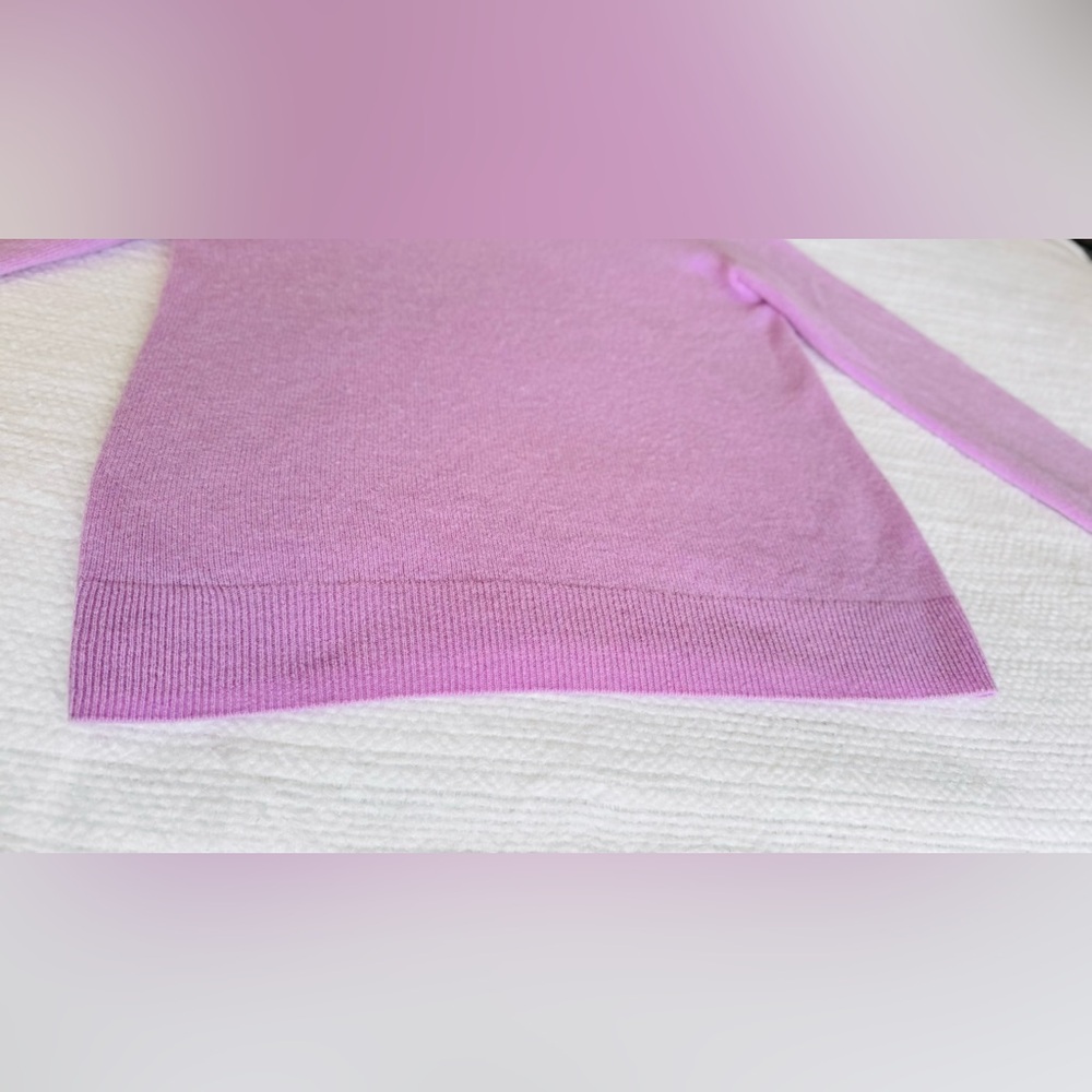 NORDSTROM 100% Cashmere Soft Lavender Purple Pink Crew Neck Sweater - Picture 8 of 14